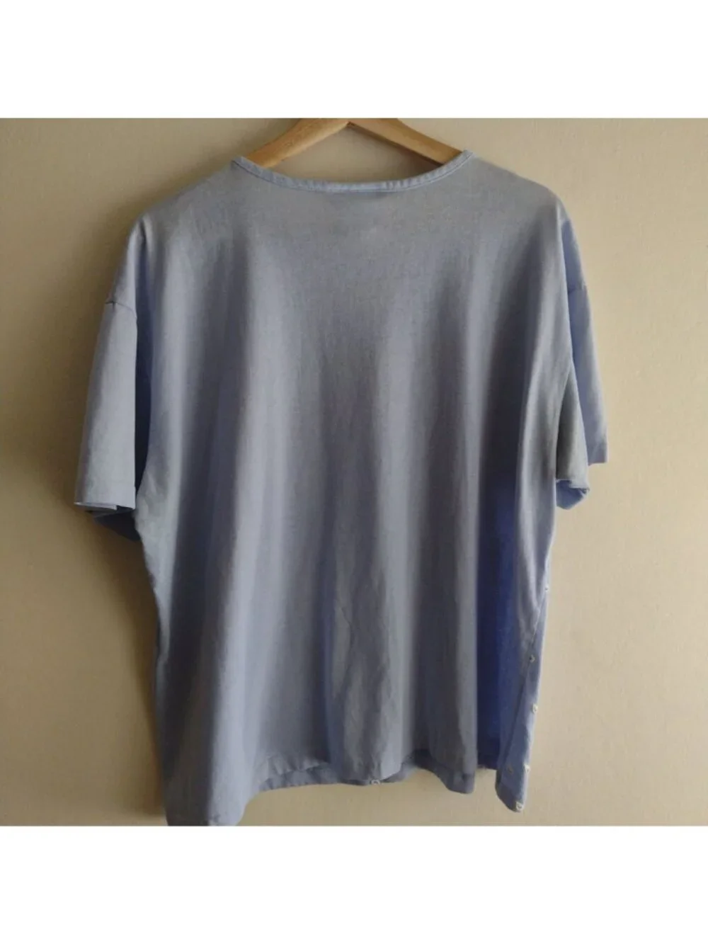 Vtg 90s Kitty Puffy Print Shirt L Blue Spring Showers Scarab Tee - Picture 7 of 8